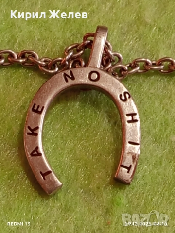 Сребърно колие TAKE NO SHIT на шведската дизайнерка на бижута Efva Atting 18911, снимка 3 - Колиета, медальони, синджири - 52924792