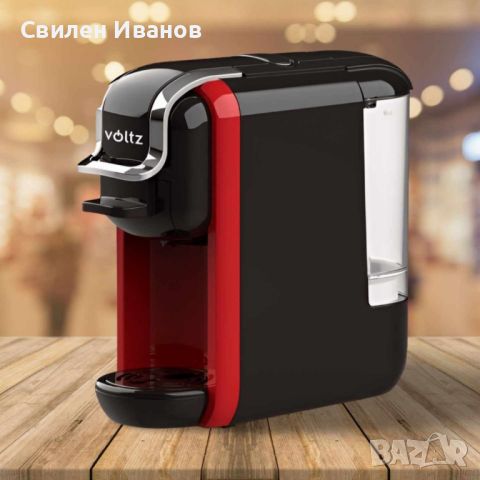 Кафемашина 8в1  "Поддържа всички капусли" Voltz 19 бара/ 1650W, черно с червено, 2 ГОДИНИ ГАРАНЦИЯ, снимка 1 - Кафемашини - 46798612