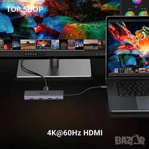 Нова USB C докинг станция с 4K60Hz HDMI USB-C и USB-A портове, снимка 3 - Друга електроника - 49498023