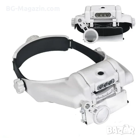 Мощна професионална увеличителна лупа за глава часовникарска с лед осветление лампа бродиране шиене, снимка 3 - Други инструменти - 50919287