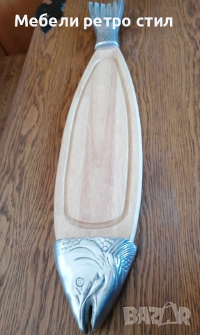 Винтидж дъска / поднос за рязане с формата на риба. Идеалния подарък за вашия празник. , снимка 2 - Форми - 51542100