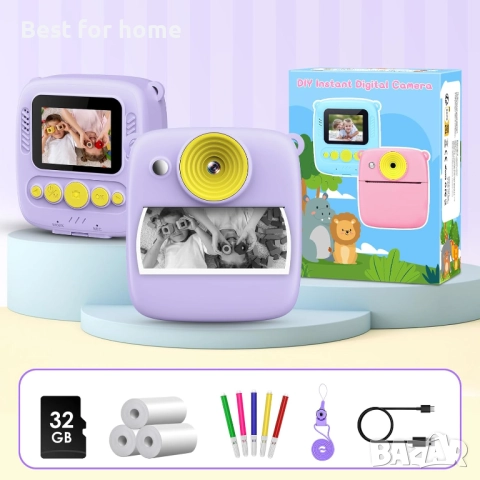Детски фотоапарат с принтер за моментални снимки Gofunly , снимка 7 - Други - 51578374