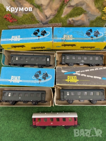 Вагон пътнически поща 2-осен Пико HO 1:87 влак ЖП модел