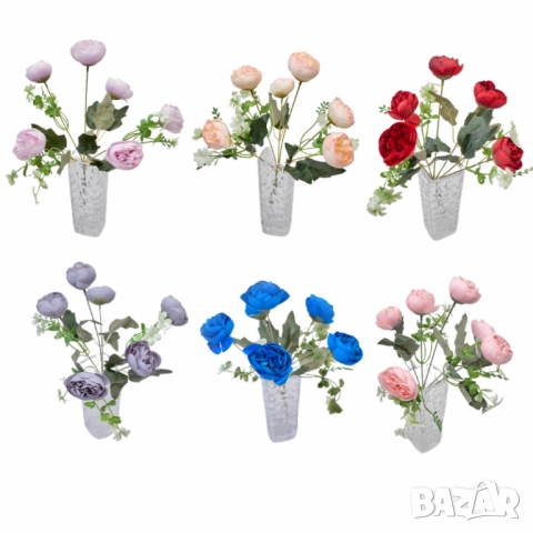 Изкуствени аранжировки с божури, снимка 5 - Други стоки за дома - 52137670