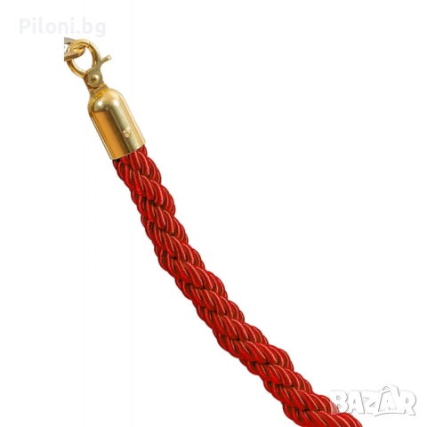 Усукано въже за ограничителна стойка със златисти или хромирани краища и куки, снимка 3 - Друго търговско оборудване - 52813679
