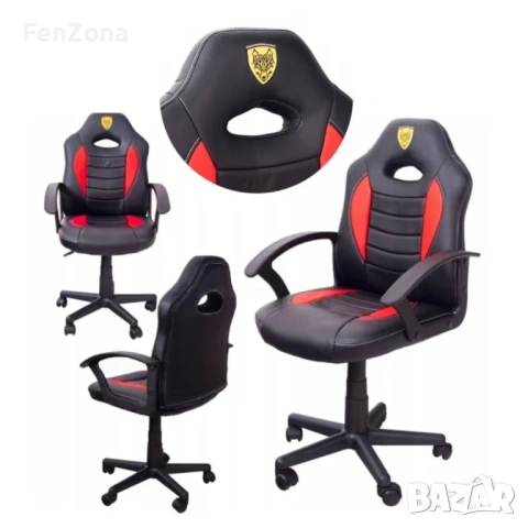 Детски геймърски офис стол – Спортен дизайн, ергономичен и регулируем, снимка 3 - Столове - 54096609