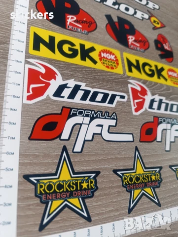 Стикери за мотор Dunlop VP NGK Thor Drift Rockstar Honda, снимка 2 - Аксесоари и консумативи - 51368777