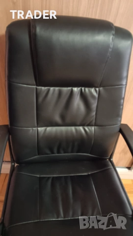 Стол директорски черен кожен , снимка 3 - Столове - 16172309