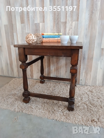 Много запазена  холна маса с резбовани крака - 1 бр, снимка 5 - Маси - 51789524