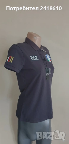 Emporio Armani EA7 Ski Team Italia Pique Cotton Slim Fit Stretch Womens Size M / S НОВО! ОРИГИНАЛ! Д, снимка 14 - Тениски - 53756791
