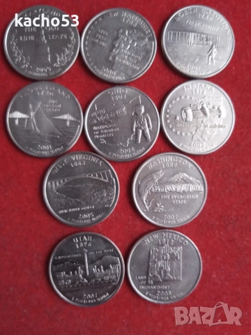 Възпоменателни монети САЩ /куотъри/.
