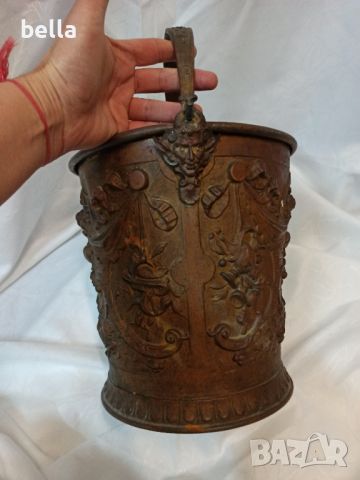 Антикварна немска медна  кофа 1886 година-GWV Germany, късен 19 ти век , снимка 8 - Антикварни и старинни предмети - 45160275