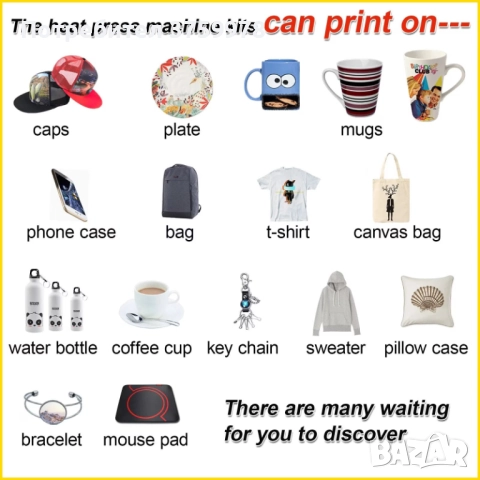 Професионална термопреса VEVOR 8 в 1 - 38×38 см - НОВА, неупотребявана, снимка 5 - Друго - 52749165