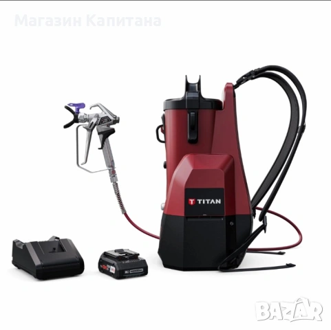 Машина за безвъздушно боядисване Titan X120, 18 V, 4 Ah, 0.9 л/мин, 110 бара, с батерия, зарядно, снимка 3 - Други машини и части - 54190298