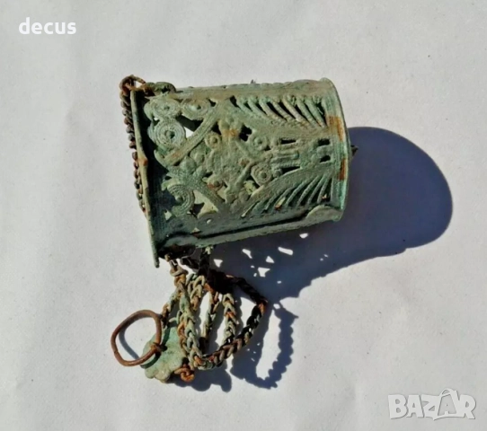 Антикварен православен висящ кадилник – XVIII век кандило, снимка 7 - Антикварни и старинни предмети - 51463316