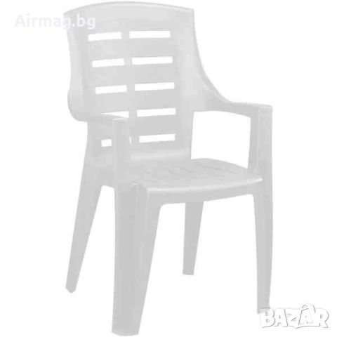 Градински PVC стол -55x60x91см бял