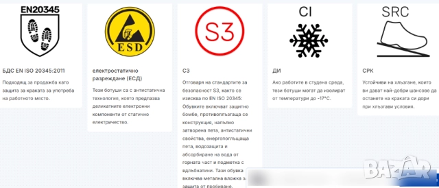 Високи обувки U-Power Industry Scuro S3 CI ESD SRC, червени, размер 46, снимка 6 - Други - 52369826