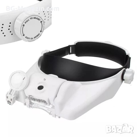 Мощна професионална увеличителна лупа за глава часовникарска с лед осветление лампа бродиране шиене, снимка 8 - Други инструменти - 50919287