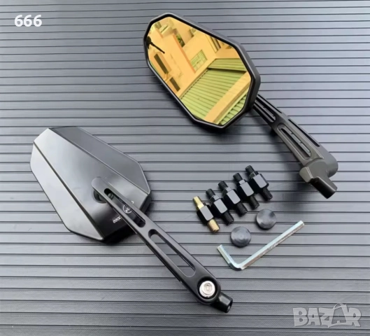 Златисто огледало за обратно виждане с антирефлексно покритие за мотоциклет, снимка 10 - Аксесоари и консумативи - 52893208