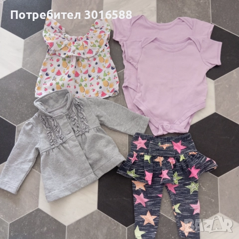 Дрехи за момиче 0-6 м, снимка 5 - Комплекти за бебе - 52559958