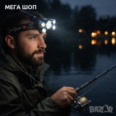 Мощен Led челник 5 в 1 с регулируем ъгъл, снимка 3 - Лед осветление - 53869449