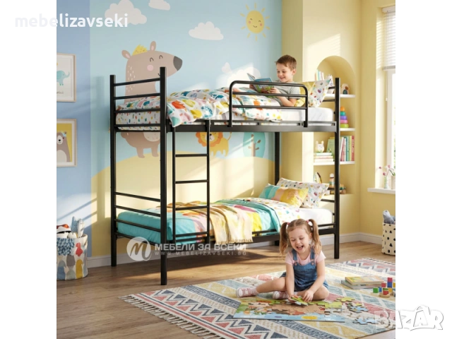 Ново! Двуетажно метално легло Фано DAMLA + 2 матрака