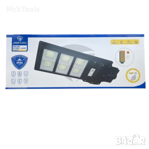 Улична соларна лампа със соларен панел и стойка 300W, 15 000mAh, 6500K, снимка 6 - Соларни лампи - 50789438