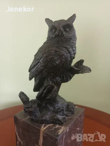 Бронзова фигура бухала. , снимка 2 - Статуетки - 50399492