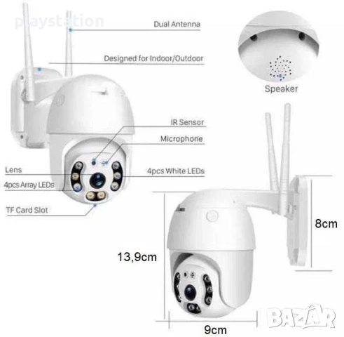 iCSee Външна Въртяща PTZ CAMERA WiFi. Водоустойчива IP камера Wi-Fi, снимка 3 - IP камери - 52433892