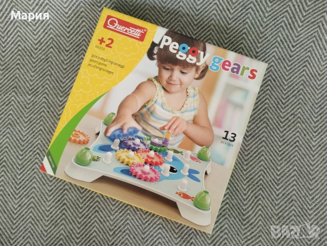 Детска игра със зъбни колела Quercetti - Peggy Gears, 13 части, снимка 4 - Образователни игри - 52731268