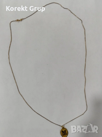 Златен синджир 14к с буквичка