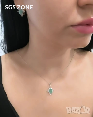 СРЕБЪРНИ ОБЕЦИ СЪС САПФИР, РУБИНИ ИЛИ ИЗУМРУД , снимка 5 - Обеци - 51104047