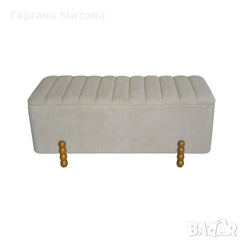 Комплект Даф - цвят бежов-бял, снимка 4 - Дивани и мека мебел - 53752066