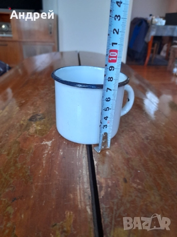 Старо емайлирано канче,чаша #14, снимка 3 - Други ценни предмети - 52202771