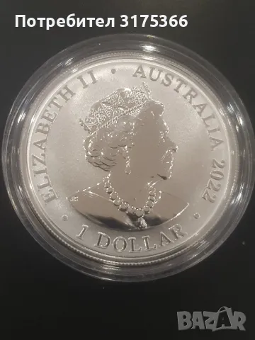 Australia Zoo  Суматра слон 1 OZ сребро 1 долар 2022 Австралия 999, снимка 2 - Нумизматика и бонистика - 49562825