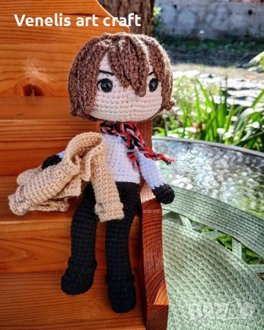 Плетена кукла Горо Акечи / Goro Akechi Персонаж от игра Persona 5 royal , снимка 2 - Други ценни предмети - 52483766