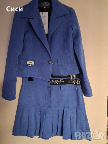 Спортно елегантен костюм с пола на плисета, снимка 6 - Костюми - 52716610