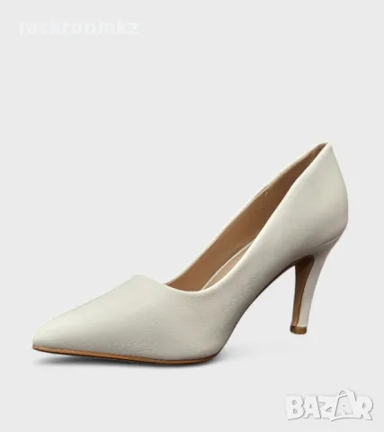 Бели елегантни дамски обувки с ток 8 см – NN50-9 White, снимка 3 - Дамски обувки на ток - 50035819