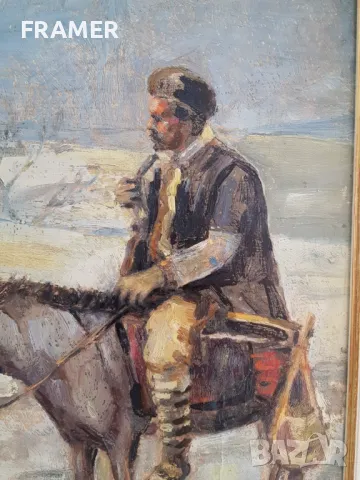 Петър Морозов 1880-1951г. Шоп млекар маслени бои 1930те години, снимка 3 - Картини - 49726505