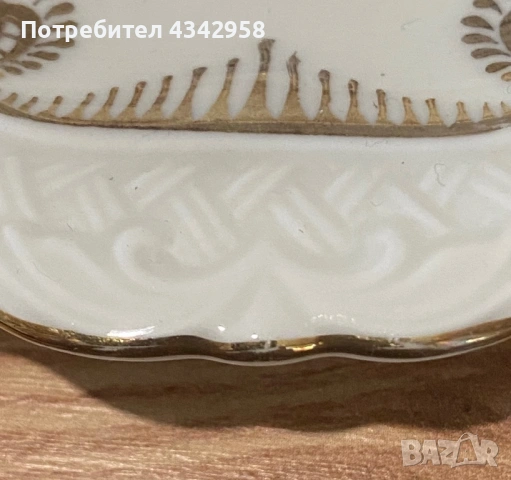 ELFENBEIN PORZELLAN. 1950 г. Подложка за чаша., снимка 3 - Антикварни и старинни предмети - 53382936