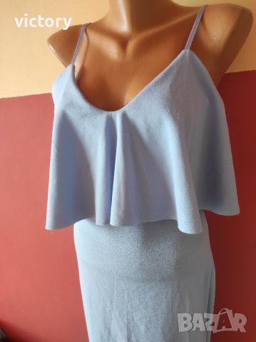 Официална рокля тип русалка в бебешко синьо, снимка 2 - Рокли - 45405083