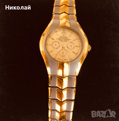 Стилен дамски часовник по модел на Rolex Cosmograph Daytona Oyster Perpetual, нов, кварц, елегантен, снимка 12 - Дамски - 38348038