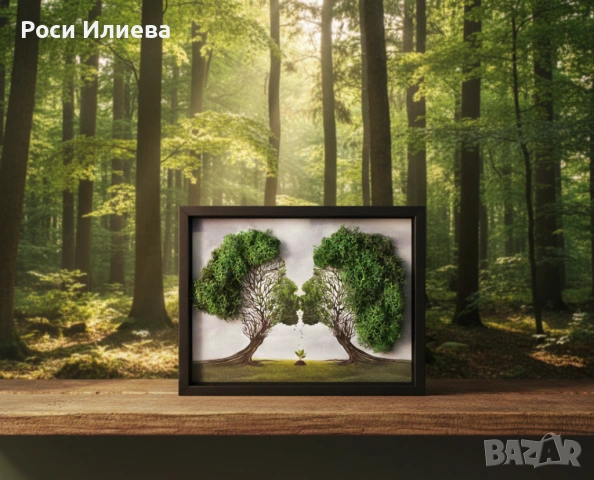 Картина декорирана със скандинавски мъх , снимка 2 - Картини - 53517293