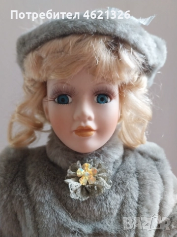 Колекционерска порцеланова кукла винтидж стил нова за декорация