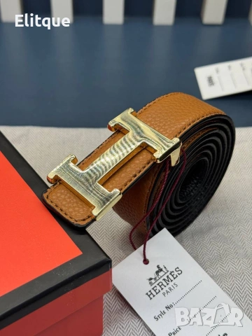 Колани hermes от естествена кожа в кутия на марката , снимка 5 - Колани - 54180506