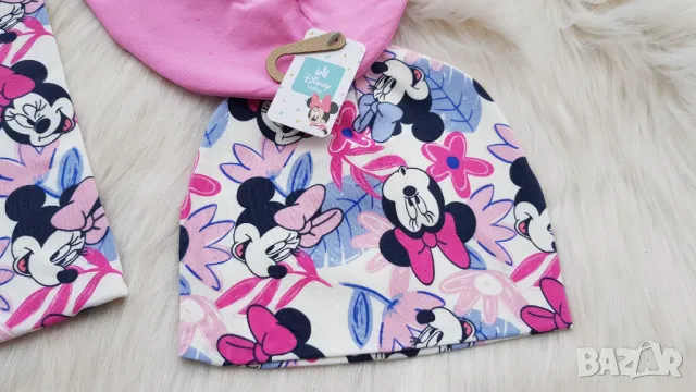Детски шапки и шал Мини Маус 6-12 месеца, снимка 4 - Бебешки шапки - 49343629