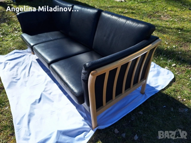 Диван тройка естествена кожа , снимка 4 - Дивани и мека мебел - 53807859