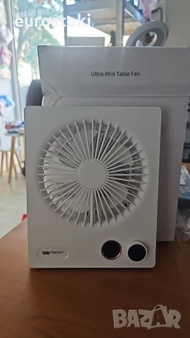VEMONT USB настолен вентилатор с акумулаторна батерия 5000mAh, безшумен, сгъваем , снимка 8 - Вентилатори - 51253629