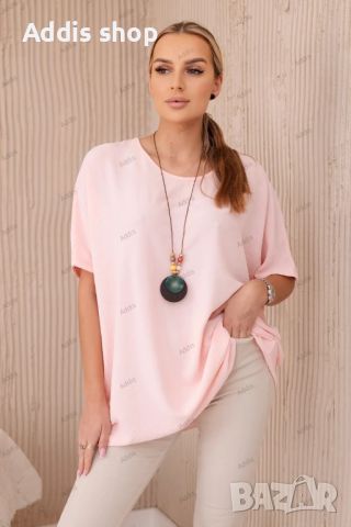 Голяма дамска блуза с висулка, 4цвята , снимка 2 - Тениски - 45998477