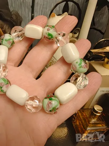  Гривна Мурано с оникс, снимка 2 - Гривни - 50317548